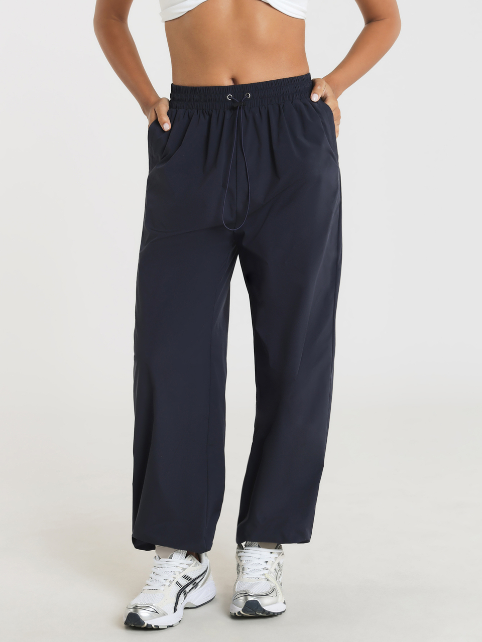 11SKNDS Wide Leg Drawstring Track Pants With Elastic Waist, Relaxed Fit Joggers With Side Pockets, Casual Streetwear Tapered Athletic With Sweat-Wicking & Stretchy, For Gym Workout Fitness Yoga Pilates Studio, Running, Training & Hy-Rox