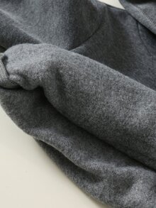 SHEIN 男女嬰幼兒 2件組秋冬保暖內裡加厚時尚迷彩圖案連帽衛衣套裝，男嬰冬季套裝，運動服，街頭風 - 灰色 - 查看 6