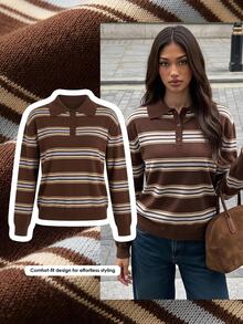 Comfortcana Women's Colorblock Casual Daily Long Sleeve Sweater - Multicolor - View 10