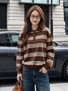 Comfortcana Women's Colorblock Casual Daily Long Sleeve Sweater - Multicolor - View 5