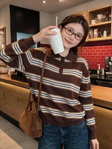 Comfortcana Women's Colorblock Casual Daily Long Sleeve Sweater - Multicolor - View 8