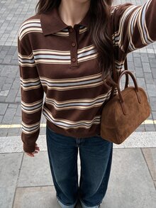 Comfortcana Women's Colorblock Casual Daily Long Sleeve Sweater - Multicolor - View 6