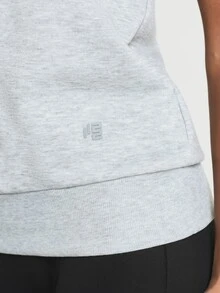 11SKNDS Strapless Bandeau Tube Top With Ribbed Hem And Chest Band, Casual Everyday Soft Fleece Sweat Fabric, Comfortable Relaxed Fit Pull-On Style - Grey - View 5