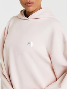 11SKNDS Oversized Pullover Hoodie With Drop Shoulder, Relaxed Fit, Cozy Fleece Fabric, Perfect For Casual Everyday Wear And Weekend Lounging - Pink - View 5