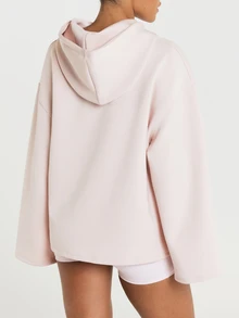 11SKNDS Oversized Pullover Hoodie With Drop Shoulder, Relaxed Fit, Cozy Fleece Fabric, Perfect For Casual Everyday Wear And Weekend Lounging - Pink - View 3