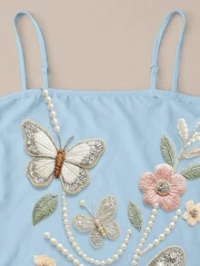 Resyla Women's Summer Elegant Floral & Butterfly Print Spaghetti Strap Dress - Multicolor - View 5