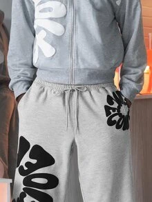 Harrin Don Harrin Don 男士街头时尚休闲双腰带运动裤 - 淺灰色 - 查看 3