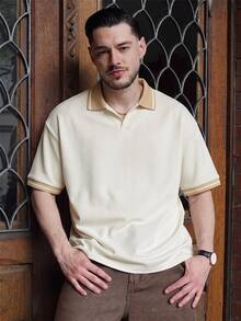 LEOGASHI LEOGASHI Men's Textured Fabric Mature Casual Polo Shirt, Suitable For Daily Outings, Gatherings And Commuting, Formal - Multicolor - View 2