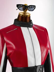 Bumpella Women's Fashion Colorblock Patchwork Cropped Jacket - Red - View 9