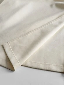 Elenzga Women's Plus Size Apricot Shawl With Button Decor, Plus Size Wool - Apricot - View 8