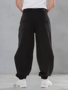 FORM&CHAOS Men's Casual Black Cargo Jogger Pants - Black - View 2