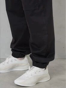 FORM&CHAOS Men's Casual Black Cargo Jogger Pants - Black - View 3