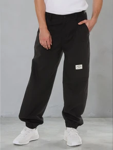 FORM&CHAOS Men's Casual Black Cargo Jogger Pants - Black - View 1