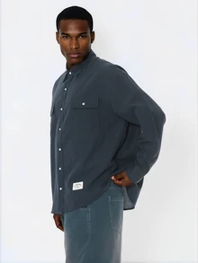FORM&CHAOS Men's Summer Vintage Plaid Long Sleeve Shirt - Blue - View 1