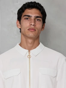 FORM&CHAOS Men's Solid Color Zipper Casual Versatile Daily Wear Shirt - White - View 5