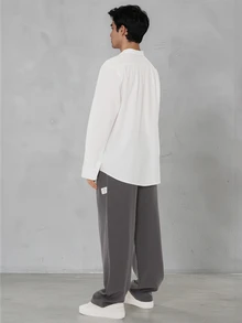 FORM&CHAOS Men's Solid Color Zipper Casual Versatile Daily Wear Shirt - White - View 7