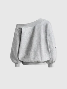 ROMWE Y2K Subculture Cross Print Slogan Sweatshirt & Super Short Shorts Casual Versatile All-Match Women 2 Pieces Set - Light Grey - View 7