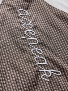 AXEPEAK Men's Plaid Zip-Up Casual Loose Fit Jacket - Brown - View 4