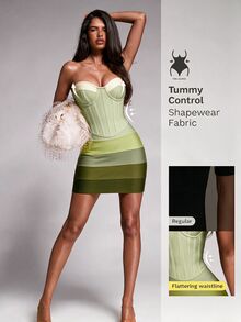 Nuvra Gaun Pesta/Ulang Tahun Wanita Model Bandage 2026, Gaun Bodycon - Aprikot - View 1