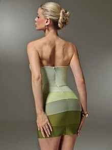 Nuvra Gaun Pesta/Ulang Tahun Wanita Model Bandage 2026, Gaun Bodycon - Aprikot - View 2