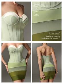 Nuvra Gaun Pesta/Ulang Tahun Wanita Model Bandage 2026, Gaun Bodycon - Aprikot - View 7