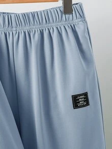 SHEIN 青少年男孩拼色寬鬆長袖連帽衫套裝，冬季，街頭風，畢業，返校 - 藍色 - 查看 6