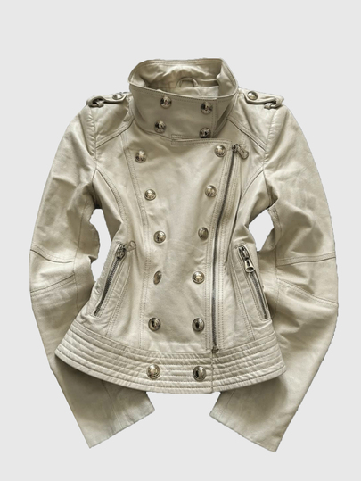 ROMWE Veste femme polyvalente Y2K vintage style Napoléon en PU, décoration métal cool, devant ouvert, double boutonnage, automne/hiver
