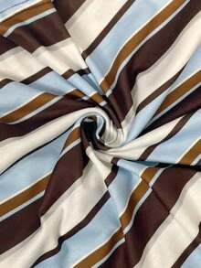 SHEIN Frenchy Plus Size Autumn Casual Striped Top And Solid Color Pants 2 Pieces Set Casual Daily Going Out Sets For Women Casual 2 Pieces Set For Women Fall/Winter - Multicolor - View 8