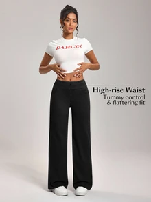 Flexra Women's Slimming Solid Color Straight Loose Fit Versatile Jeans,New Summer Arrivals Travel Black Casual - Black - View 4