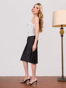 PRISCILA ESCOTO PRISCILA ESCOTO 条纹印花休闲简约夏季女式背心图案T恤女式上衣 - 黑色 - 查看 6