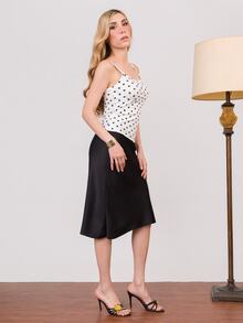 PRISCILA ESCOTO PRISCILA ESCOTO 条纹印花休闲简约夏季女式背心图案T恤女式上衣 - 黑色 - 查看 4