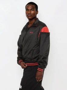 FORM&CHAOS Men's Autumn/Winter Satin Black Contrast Orange Print Jacket - Multicolor - View 3