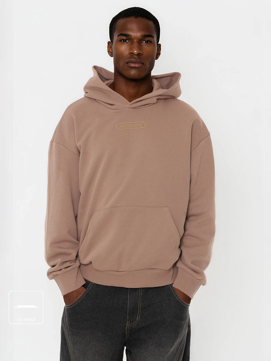 FORM&CHAOS Men's Loose Fit Hooded Long Sleeve Sweatshirt, Autumn/Winter - Brown - View 1