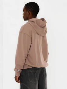 FORM&CHAOS Men's Loose Fit Hooded Long Sleeve Sweatshirt, Autumn/Winter - Brown - View 4