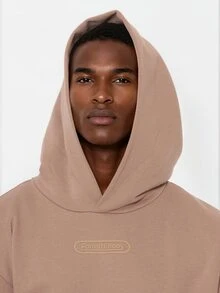 FORM&CHAOS Men's Loose Fit Hooded Long Sleeve Sweatshirt, Autumn/Winter - Brown - View 7