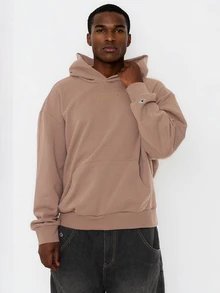 FORM&CHAOS Men's Loose Fit Hooded Long Sleeve Sweatshirt, Autumn/Winter - Brown - View 6