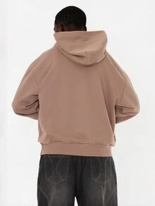 FORM&CHAOS Men's Loose Fit Hooded Long Sleeve Sweatshirt, Autumn/Winter - Brown - View 2