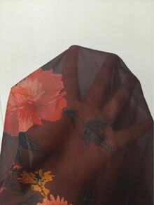 SHEIN LUNE 女款花卉印花百褶休閒浪漫優雅百搭日常穿著襯衫，適合早午餐與外出，棕色花卉秋季款 - 棕色 - 查看 6