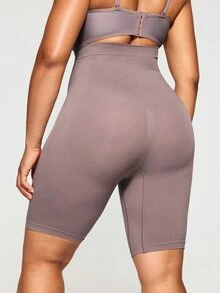 SHAPORA Plus Size Seamless Solid Color Women Shapewear Shorts, 1pc - Mauve Purple - View 2