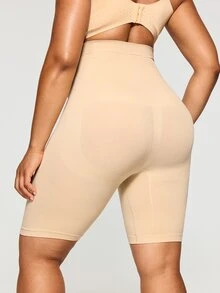 SHAPORA Plus Size Seamless High Waist Lightweight  Body Shaping Underpants - Apricot - View 2