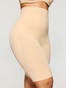 SHAPORA Plus Size Seamless High Waist Lightweight  Body Shaping Underpants - Apricot - View 5
