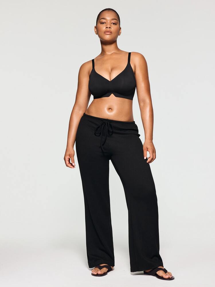 SHAPORA 1pc Women Plus Size Jelly Soft Support Wireless Push-Up Bra - Black - View 6