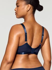 SHAPORA Plus Size Minimalist Wireless Curve Lingerie Bralette, Navy Blue - Navy Blue - View 3