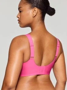 SHAPORA Plus Size Seamless Gummy Bear Support Bra With Molded Cup, Wireless Lift & Shaping - Hot Pink - View 2