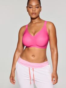 SHAPORA Plus Size Seamless Gummy Bear Support Bra With Molded Cup, Wireless Lift & Shaping - Hot Pink - View 6
