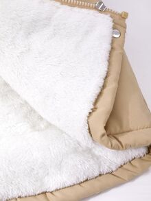 SHEIN 青少年女孩冬季外套 米色保守圖案款 學生上學穿著 - 卡其色 - 查看 8