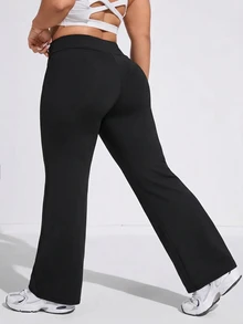 Velisys Velisys Plus Size Women Solid Color High Waist Casual Versatile Daily Wear Sports Tight Leggings - Multicolor - View 2