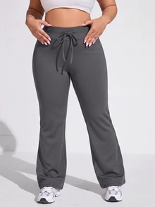 Velisys Velisys Plus Size Women Solid Color High Waist Casual Versatile Daily Wear Sports Tight Leggings - Multicolor - View 6