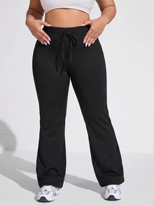 Velisys Velisys Plus Size Women Solid Color High Waist Casual Versatile Daily Wear Sports Tight Leggings - Multicolor - View 3