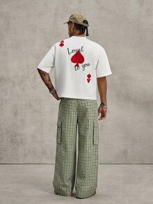 PAVTROS Men's Young Street Style, INS Multi-Functional Item: Plaid Cargo Multi-Pocket Long Pants - Green - View 5